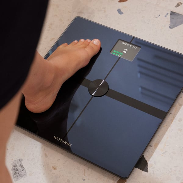 Withings Body Smart Sort -kropskompositionsvægt med Wi-Fi-forbindelse