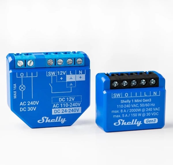 Shelly 1 Mini Gen3 - reläströmbrytare för wifi-nätverk