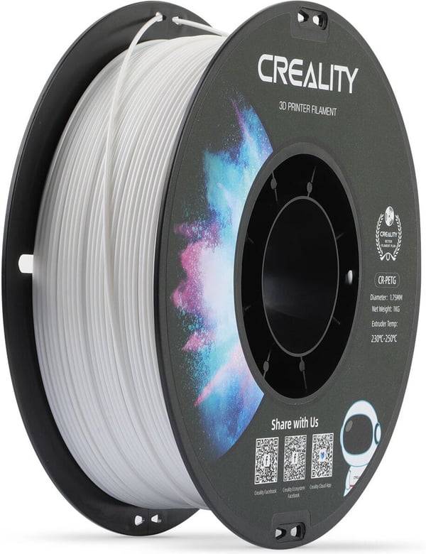 Creality CR-PETG filament til 3D-printer, 1,75 mm, hvid