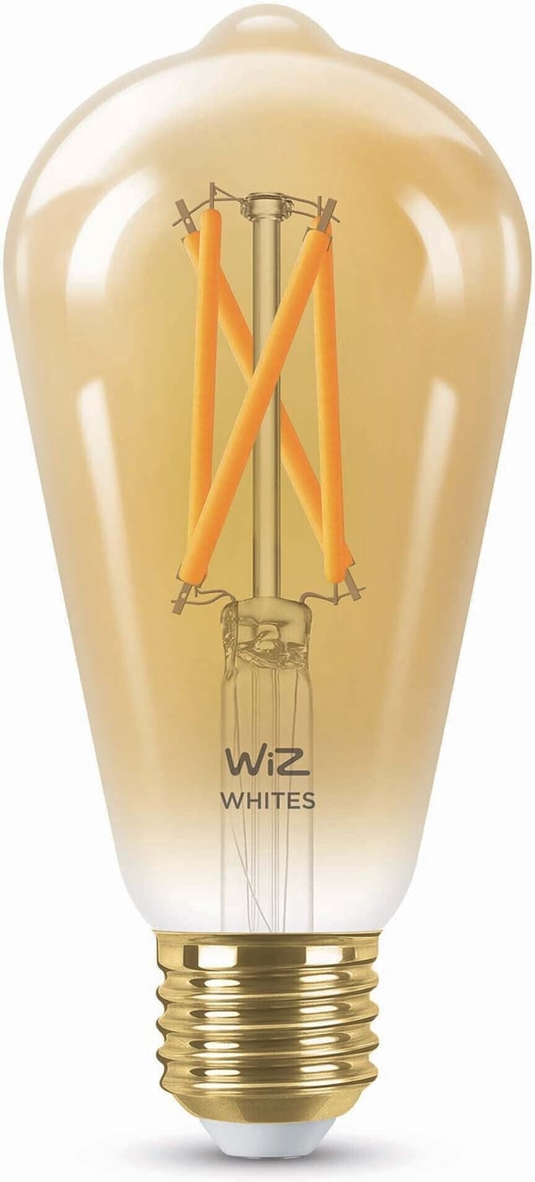 WiZ smartlampe, E27, amberfarvet glas - hvidt lys nuancer, Wi-Fi, 2000-5000 K, 640 lm