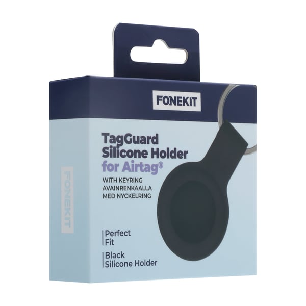 FoneKit TagGuard hållare med nyckelring, Apple AirTag, svart