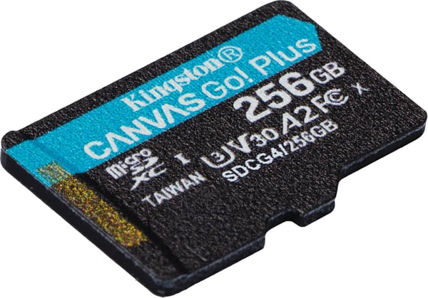Kingston 256 GB microSDXC Canvas Go! Plus Gen4 minneskort + SD-adapter