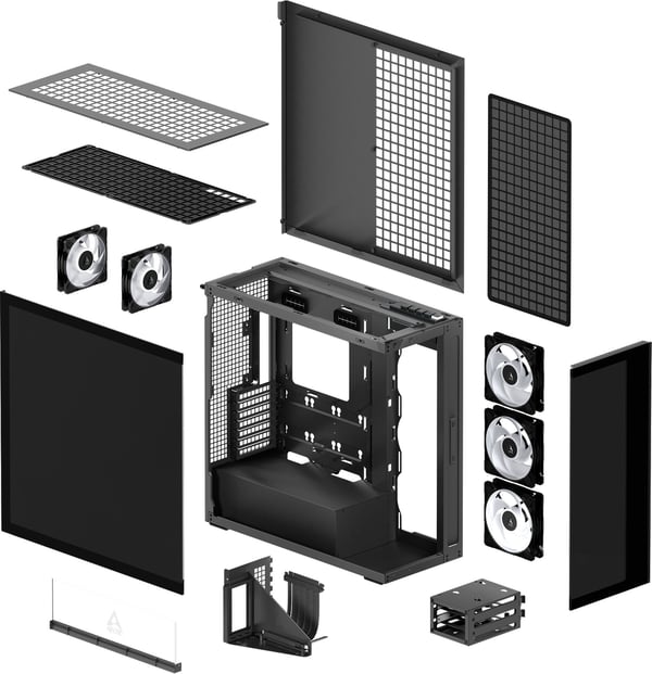 ARCTIC Xtender VG E-ATX-chassi, spegelsvart