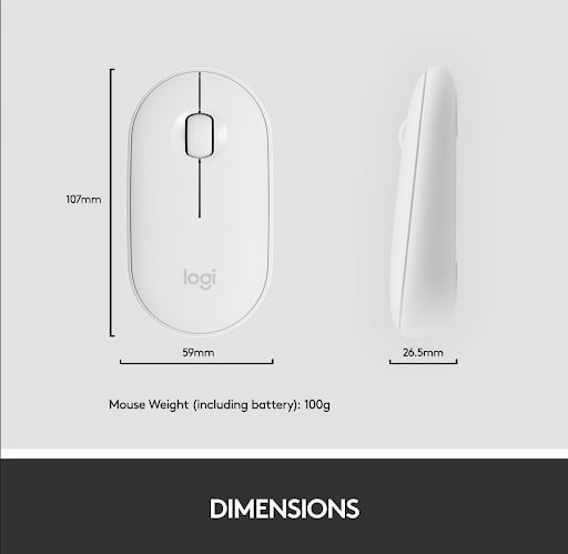 Logitech MK470 Slim -tastatur og mus, hvid