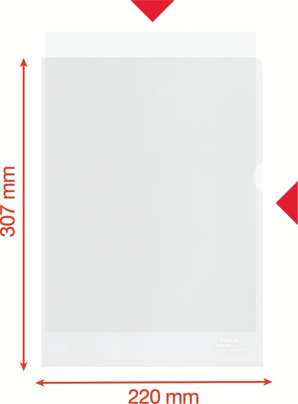 Esselte 100% återvunnen plastficka, A4, 100 mikron