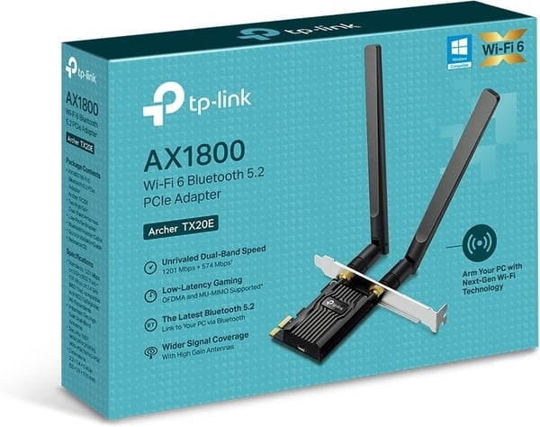 TP-LINK Archer TX20E WiFi 6 Bluetooth 5.2 PCIe-adapter