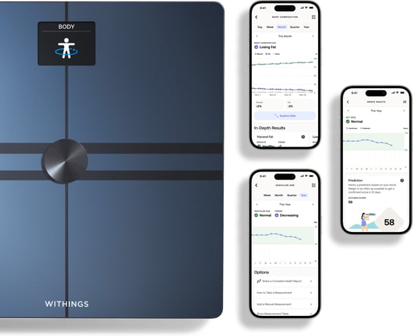 Withings Body Comp Black - kropssammensætningsvægt med wifi-forbindelse