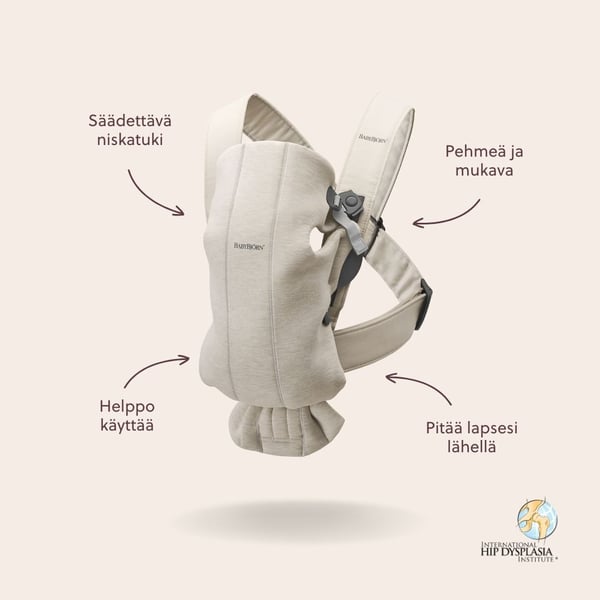BabyBjörn Mini 3D Jersey kontorsryggsäck, Ljus Beige