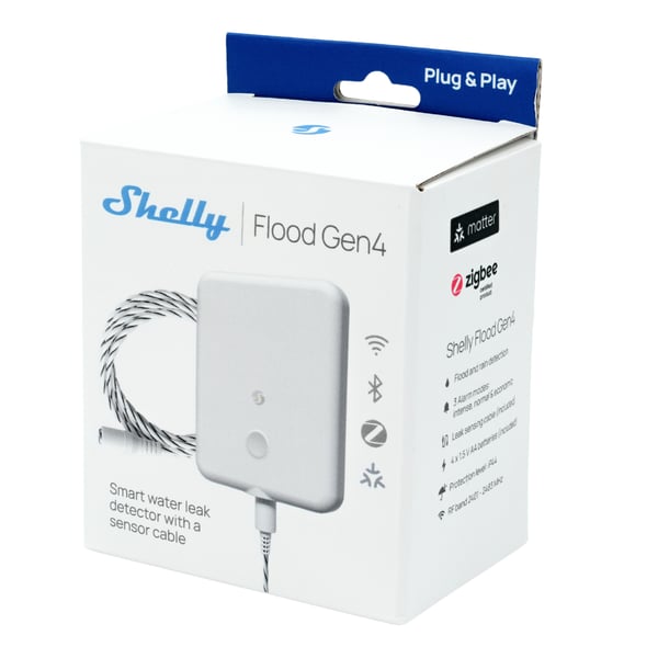 Shelly Flood Gen4 vattensensor, vit