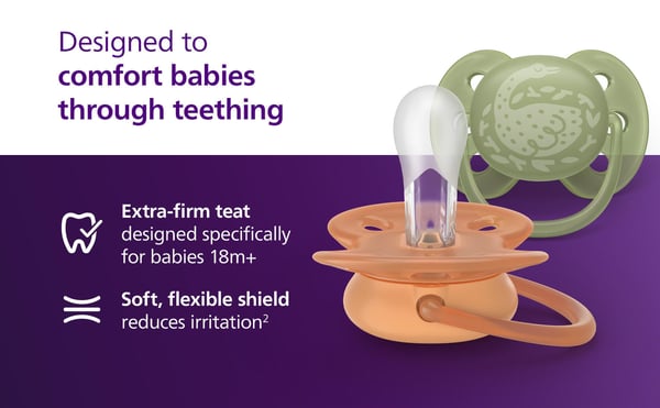 Philips Avent Ultra Soft napp, över 18 mån, 4 st, grön/orange