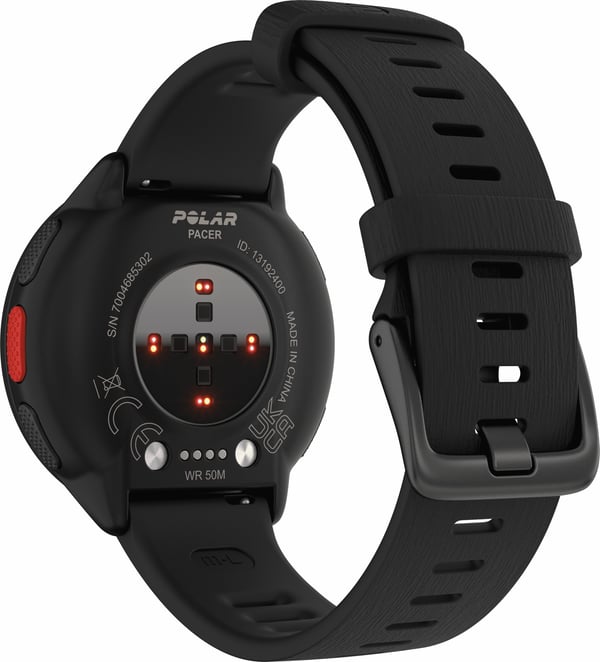 Polar Pacer -GPS-løbeur, Nat Sort