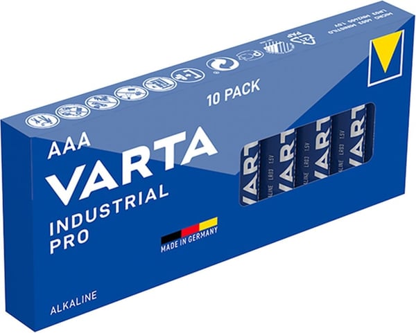 VARTA Industrial Pro -alkalibatteri, 10 stk. AAA (LR03) batterier