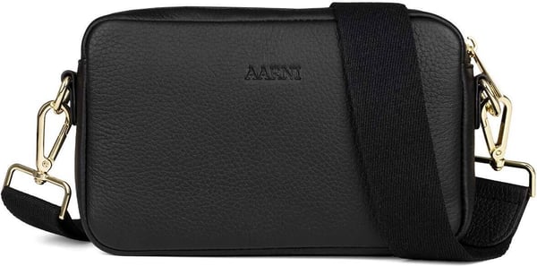 Aarni Crossbody Bag - skuldertaske, sort, gylden lynlås