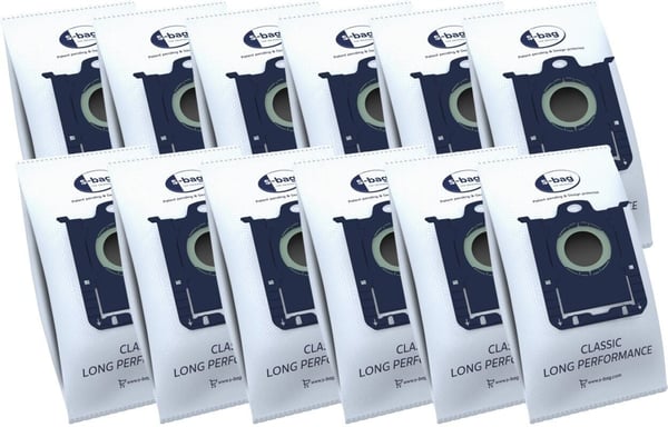 Electrolux E201SM S-Bag Classic Long Performance Mega Pack støvsugerpose, 12 stk.