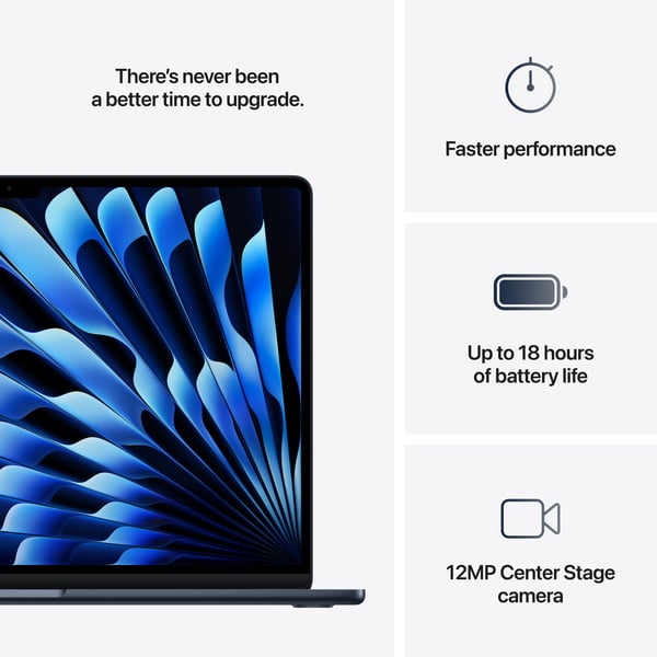 Apple MacBook Air 15" M4 16 GB, 256 GB 2025 - bärbar, midnatt (MW1L3)