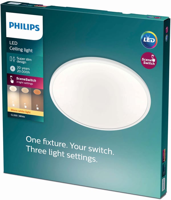 Philips myLiving LED CL550 -loftslampe, hvid, 1500 lm