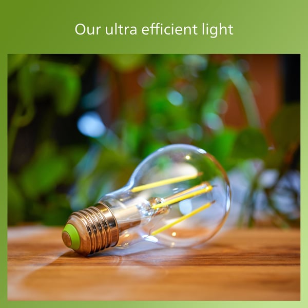 Philips Ultra Effektiv LED-lys, E14, 3000K, 485 lm, klar overflade