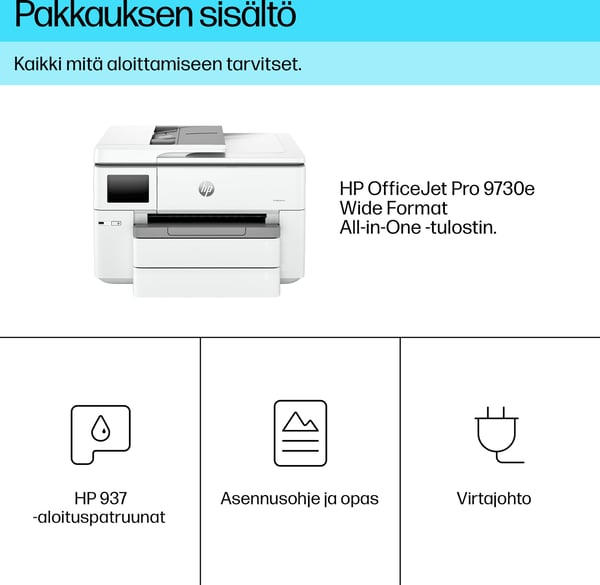 HP OfficeJet Pro 9730e Wide Format All-in-One -A3 multifunktionsskrivare