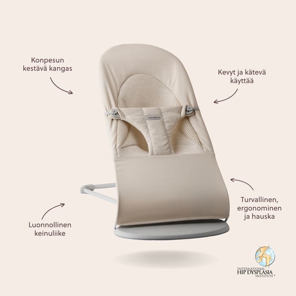 BabyBjörn Bouncer Balance Soft Woven -stol, jersey lysbeige