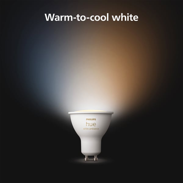 Philips Hue LED-smartpære, BT, White ambiance, GU10, 4,2 W, 1-pack
