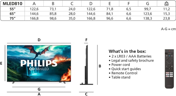 Philips 55" MLED810 – 4K QD Mini-LED TV
