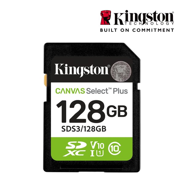 Kingston 128 GB SDXC Canvas Select Plus Gen3 UHS-I U1 V10 minneskort