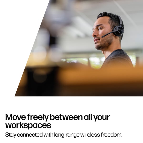 Poly Voyager 4320-M Bluetooth-headset med laddningsställ, Microsoft Teams-certifierad
