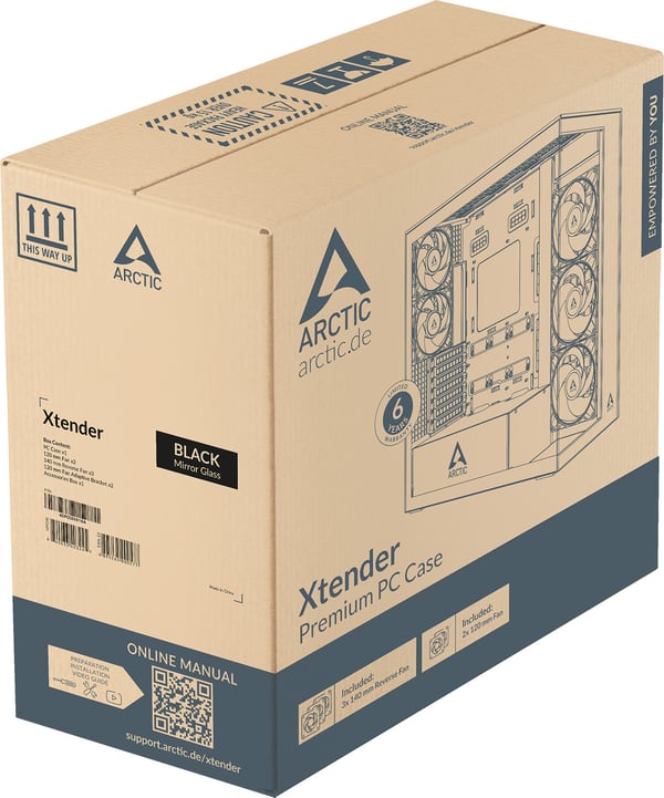 ARCTIC Xtender VG E-ATX-chassi, spegelsvart