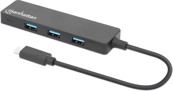 Manhattan 4-port USB-hubb, med USB-C-anslutning