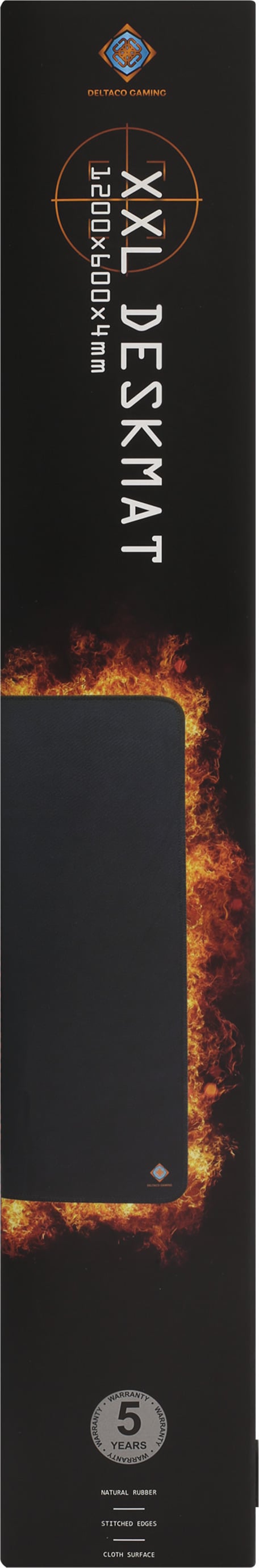 Deltaco Gaming XXL musemåtte, 120 x 60 cm, sort