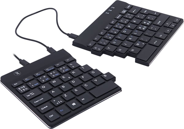 R-Go Split Break - tvådelad ergonomiskt tangentbord, svart
