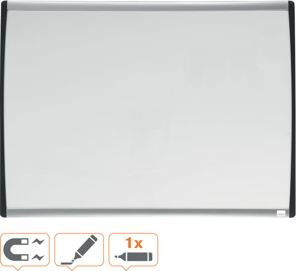Nobo Home -whiteboard, 58,5 x 43 cm, böjd ram