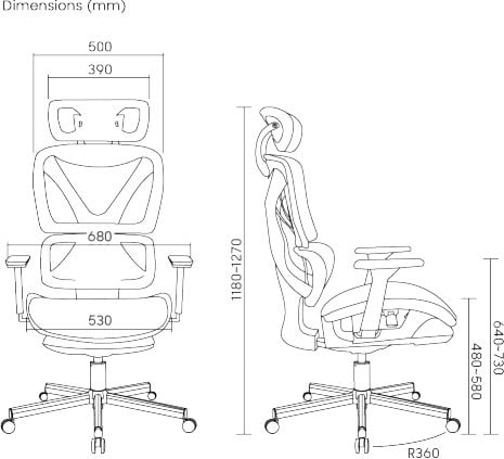 ErgoWork SpineX arbetsstol, svart