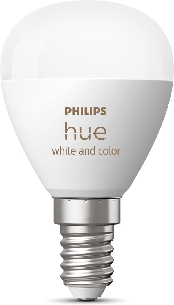 Philips Hue White and Color Ambiance Lysekrone lampe, E14 P45