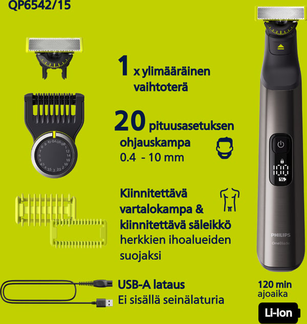 Philips OneBlade Pro 360 Face & Body QP6552/15 skæg- og kropstrimmer