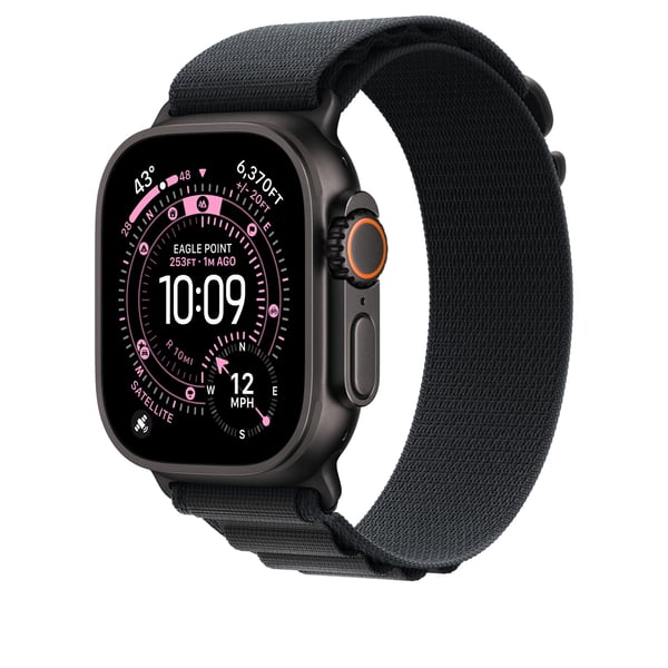 Apple Watch 49 mm svart Alpine-armband, medelstor