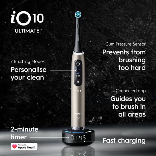 Oral-B iO10 elektrisk tandborste, Lunar Gold