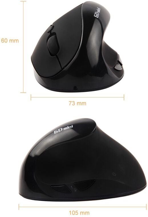 TC 6D mini -stående mus, högerhänt, trådlös