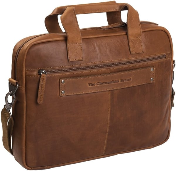 The Chesterfield Brand Calvi - computertaske til bærbar computer på 15,6 tommer, cognac