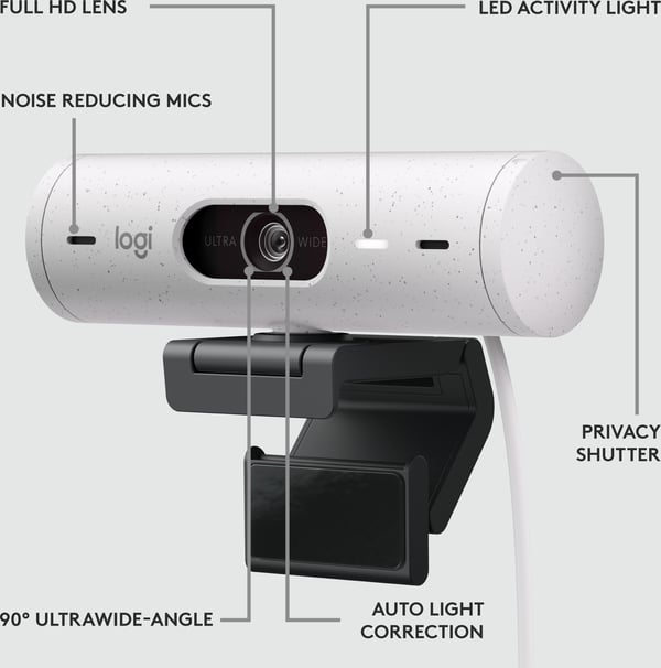 Logitech Brio 500 webb-kamera, vit