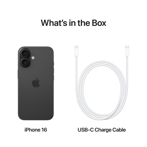 Apple iPhone 16 128 GB -telefon, svart (MYE73)