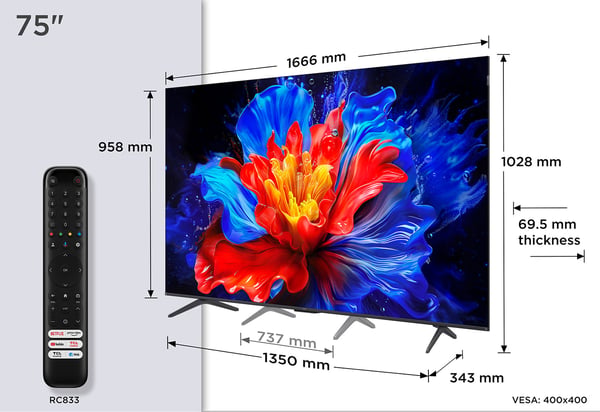 TCL 75" P8K – 4K QLED Google TV