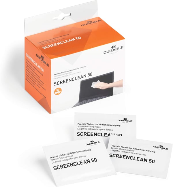 Durable Screenclean -rengöringsservetter, 50 st