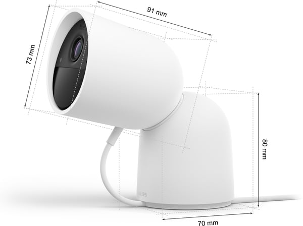 Philips Hue Secure overvågningskamera, trådbunden, bordstativ, hvid, 1 stk.