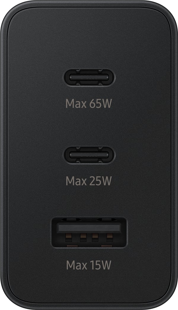 Samsung Trio Charger 65W -strömförsörjning, svart