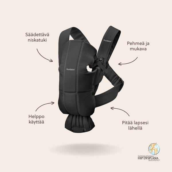BabyBjörn Mini Woven -bæresele, black