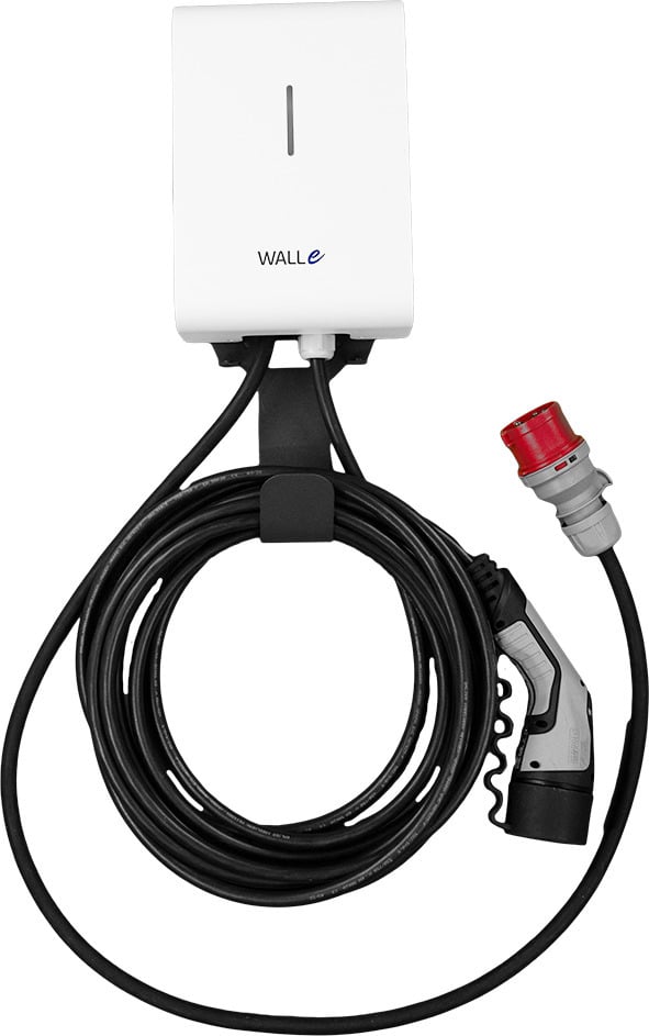 Walle 16S elbilsladdningsstation med matarkabel, 11 kW, 3x16 A, 3-fas, Typ2, 5 m, vit