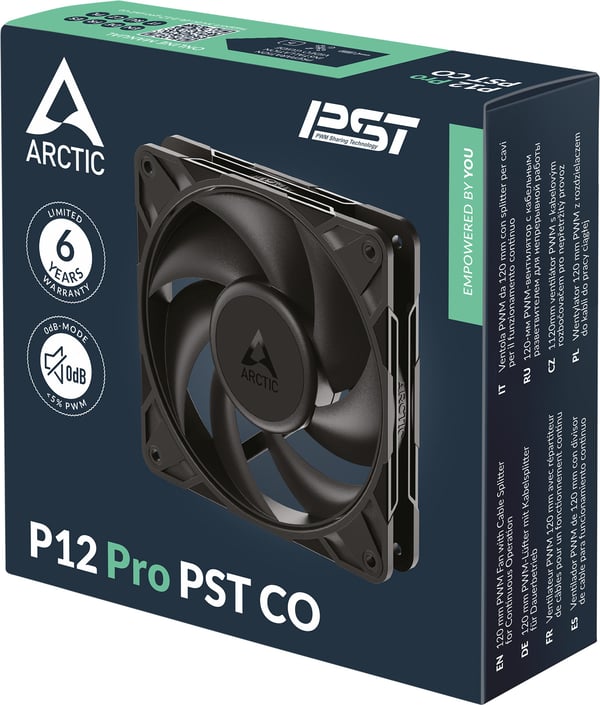 ARCTIC P12 Pro PST CO fläkt, svart
