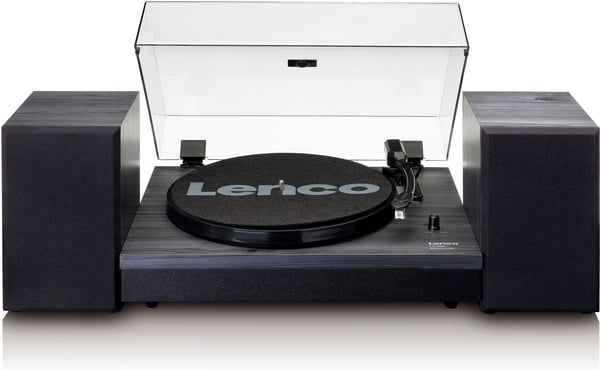 Lenco LS-300 vinylafspiller og højttalere, sort