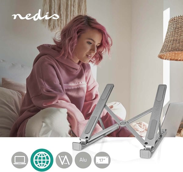 Nedis laptopstativ, silver
